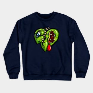 Zombie Heart Blood Teeth Green Valentines Crewneck Sweatshirt